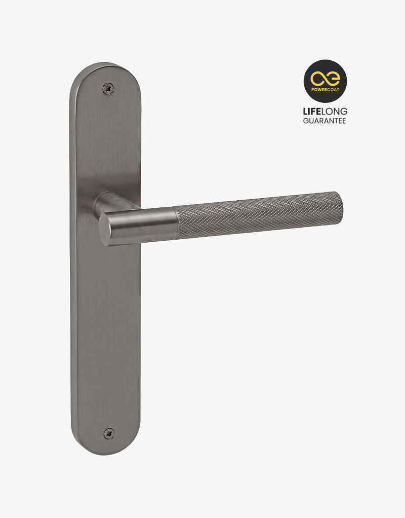 Ibiza lever handle set on an oval backplate