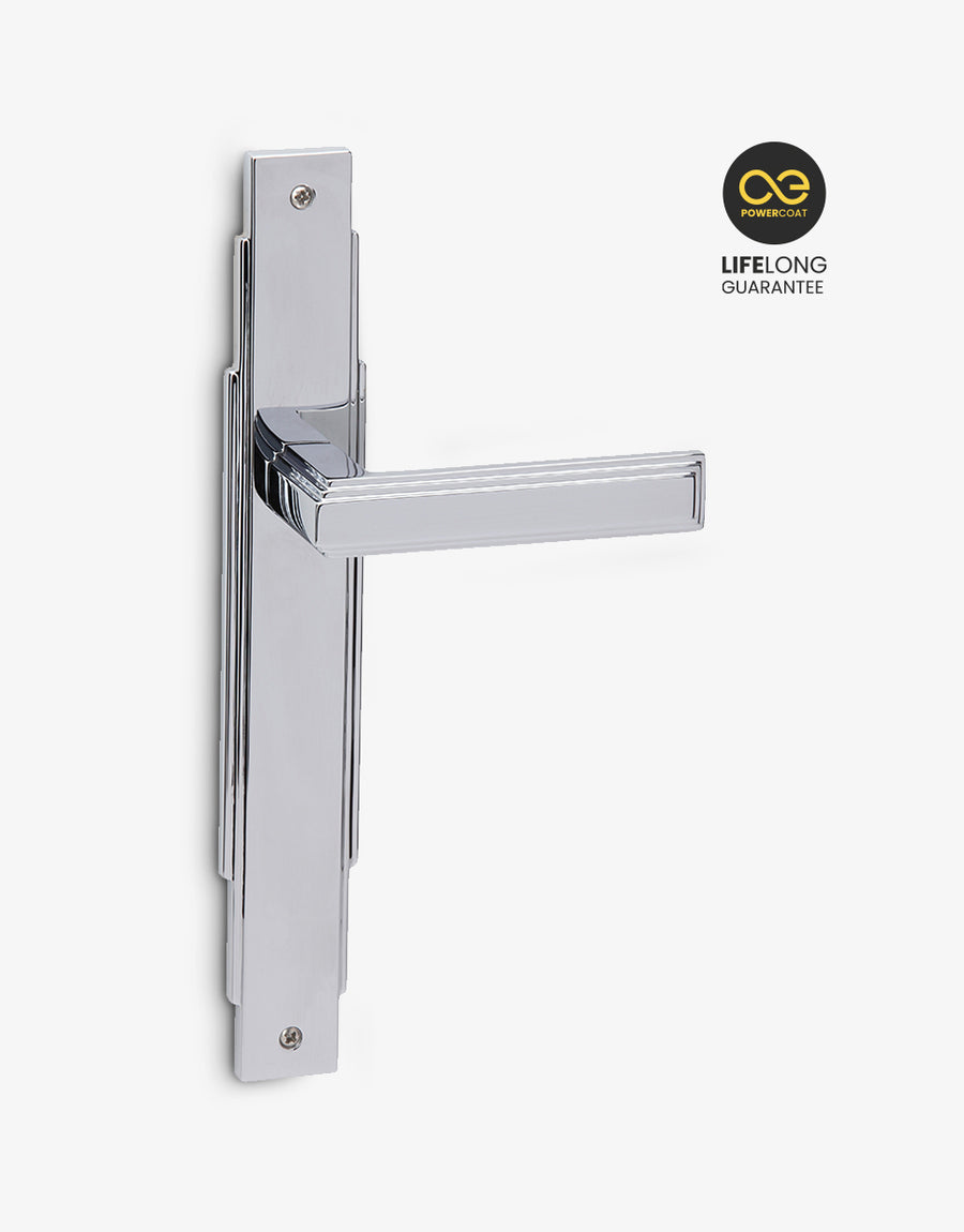 New York lever handle set on an exclusive backplate